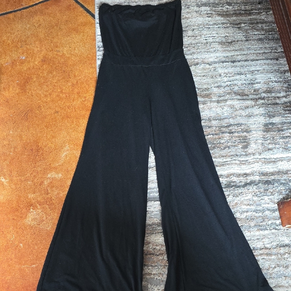 Elegant Black Strapless Jumpsuit